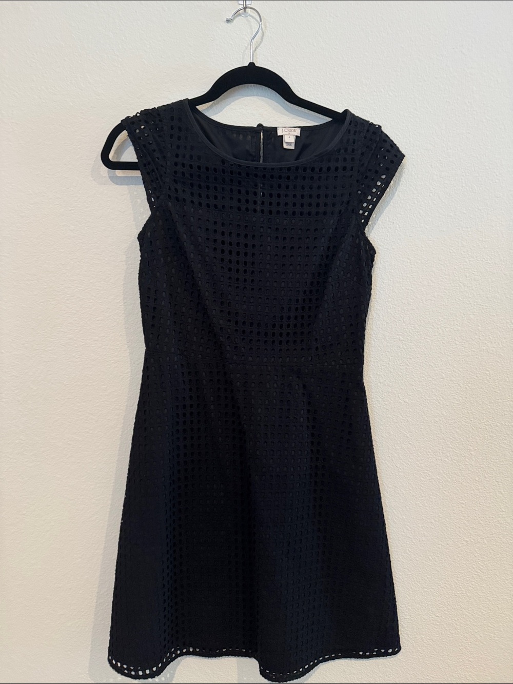 J. Crew Black Eyelet Sleeveless Dress